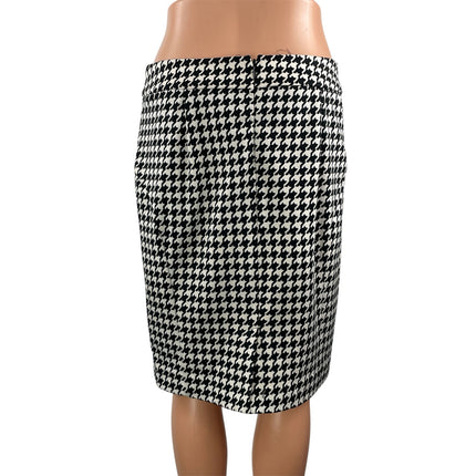 Michael Kors Women's Black Houndstooth High Waist Pencil Mini Skirt Size 6