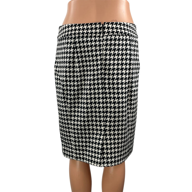 Michael Kors Women's Black Houndstooth High Waist Pencil Mini Skirt Size 6