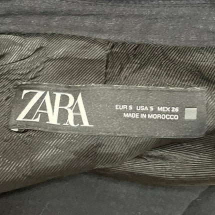 Zara Women's Black Long Sleeve Notch Lapel Pocket Blazer Coat Jacket Size S
