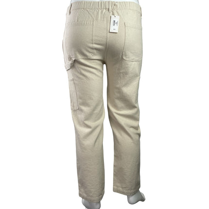 NEW Mollusk California White High Ride Straight Leg Cargo Denim Jeans Pants XL