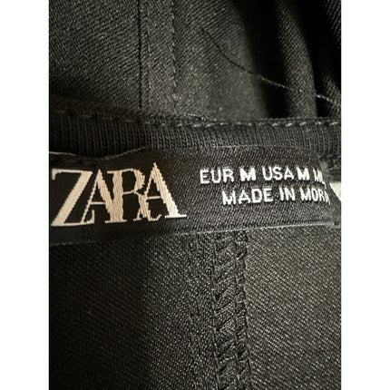 Zara Women's Black Long Sleeve Boat Neck Formal Fitted Mini Sheath Dress Size M