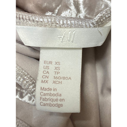 H&M Women's Beige Crushed Velvet Velour Sleeveless Cami Camisole Tank Top Sz XS