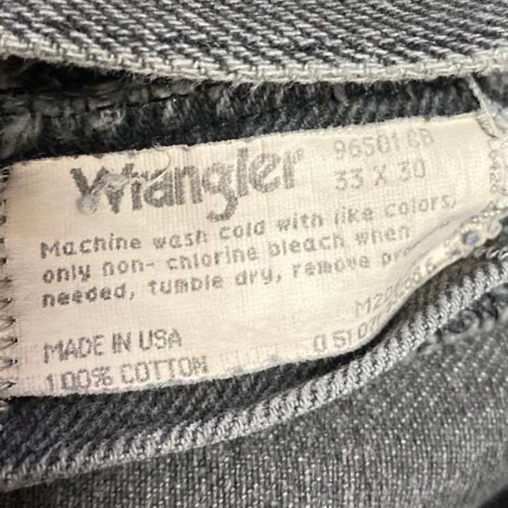 Wrangler Women's Black Washed High Rise Relaxed Straight Denim Jeans Size 33x30
