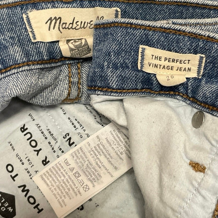Madewell The Perfect Vintage Women's Blue Straight High Rise Denim Jeans Size 26