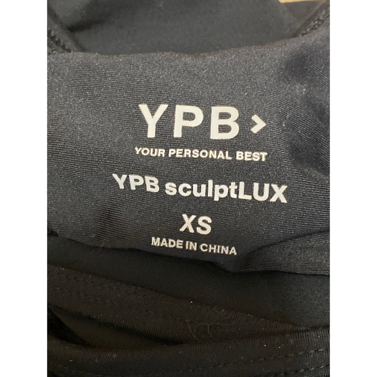 YPB SculptLUX Women's Black Sleeveless Yoga Athletic One Piece Romper Size XS