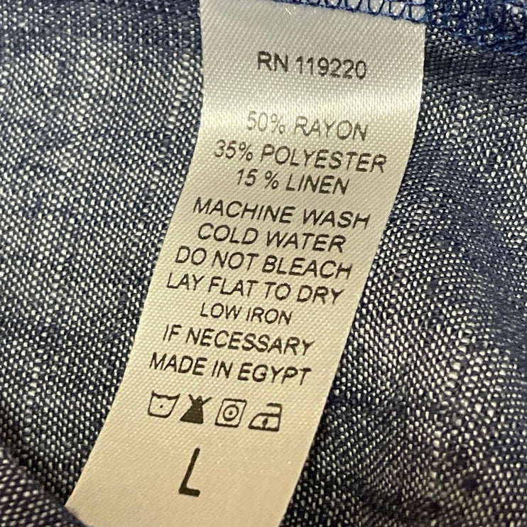Love 83 Love Yourself Women's Blue Chambray Pleated Flared Mini A-line Skirt L