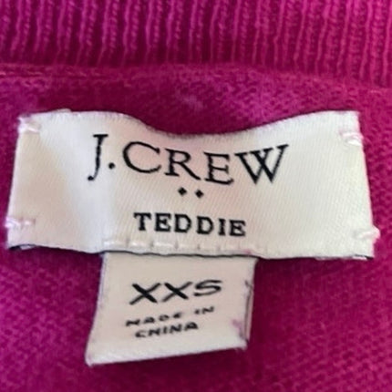 J.Crew Teddie Pink Wool Crewneck Long Sleeve Casual Pullover Sweater Top Sz XXS