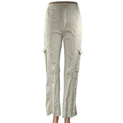 Abercrombie & Fitch Women's White High Waisted Straight Cargo Trousers Pants 0