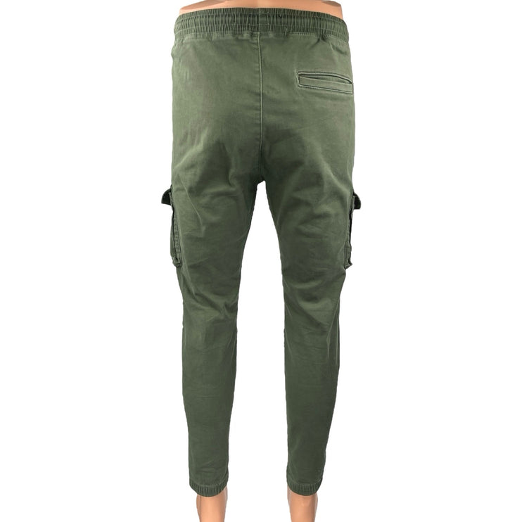 Hollister Men's Green High Rise Elastic Waist Skinny Cargo Jogger Pants Size S