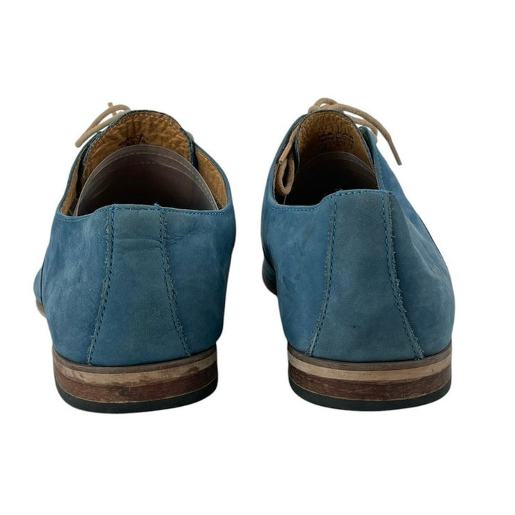 Aldo Men's Blue Suede Leather Flat Heel Lace Up Derby Oxford Shoes Size 10