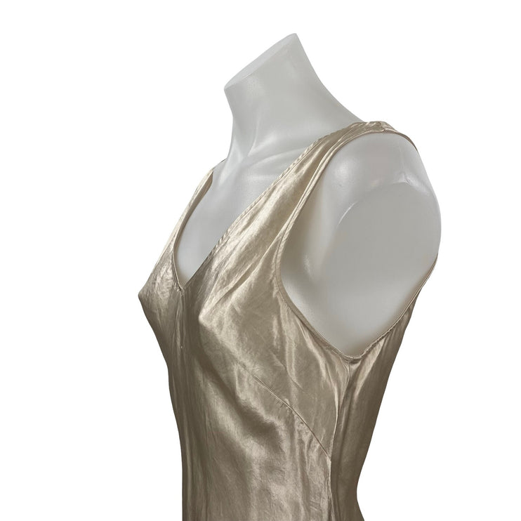 Aritzia Babaton Caspar Satin V Neck Sleeveless Midi Tank Sheath Slip Dress Sz S