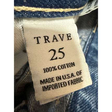 Trave Women's Blue High Waisted Distressed Straight Leg Denim Jeans Size 25