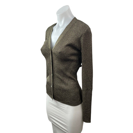Rails Beau Lurex Metallic Knit Long Sleeve Button Down Cardigan Sweater Top Sz S