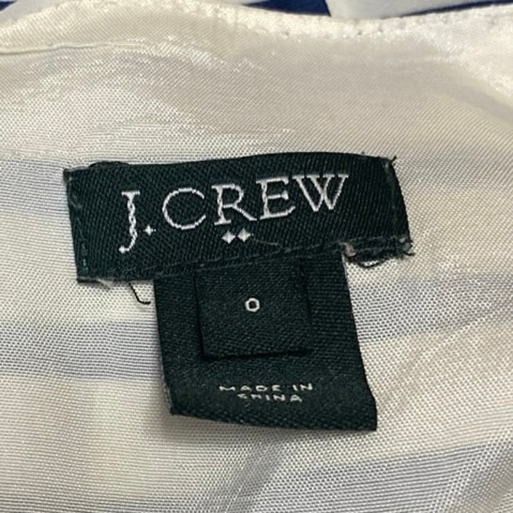 J.Crew Women's White Blue Striped Sleeveless Tank Blouson Mini Dress Size 0