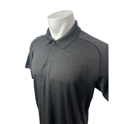 Lululemon Evolution Black Short Sleeve Activewear Athletic Polo Shirt Top Sz XL