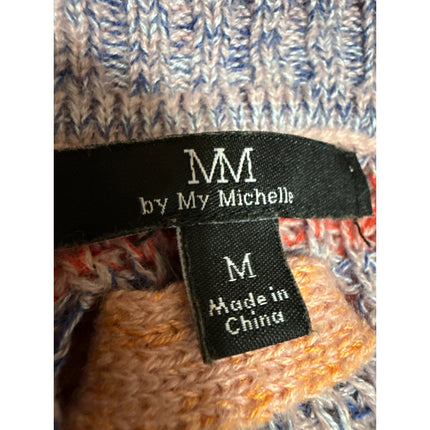 MM by My Michell Multicolor Striped Long Sleeve V Neck Cropped Sweater Top Sz M