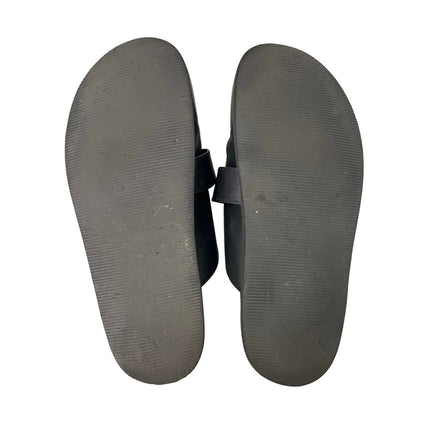 Charles & Keith Gabine Women's Black Buckled Leather Loafer Mules Sandals US 10