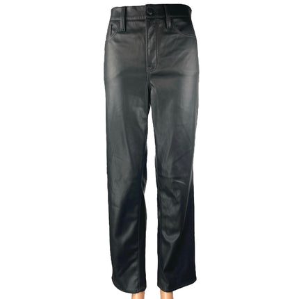J.Crew Women's Green Faux Vegan Leather High Waisted Straight Trousers Pants 29