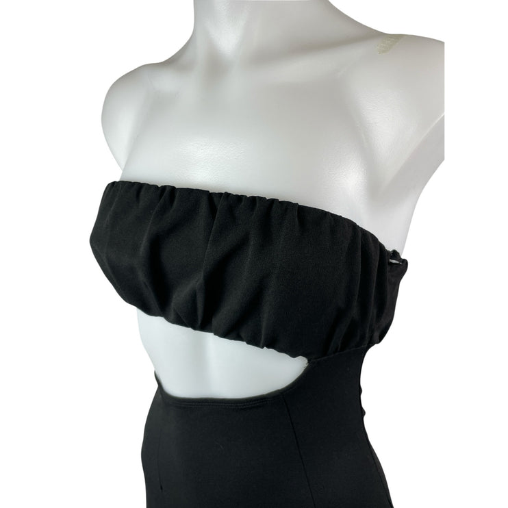Princess Polly Womens Black Cut Out Sleeveless Tube Bandeau Mini Bodycon Dress 2