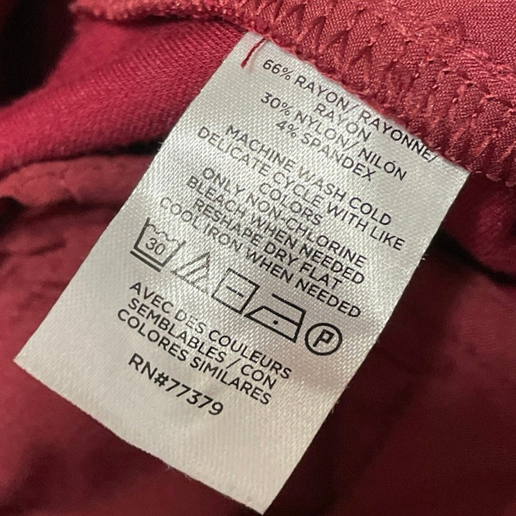 Ann Taylor The Sophia Womens Red Maroon Mid Rise Tailored Trouser Dress Pants 6P