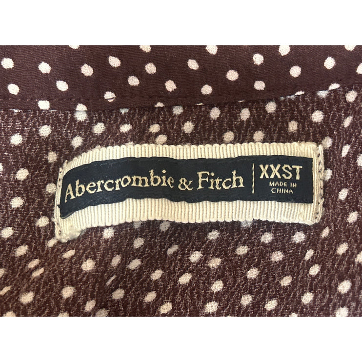 Abercrombie & Fitch Maroon Brown Polka Dots Short Sleeve V Neck Jumpsuit Sz XXS