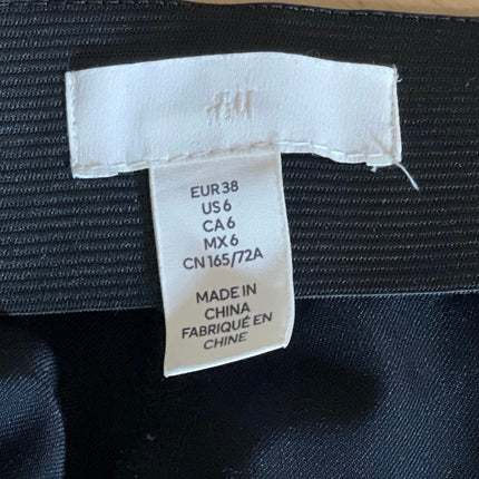 H&M Women's Black High Waisted Palazzo Wide Leg Flare Trousers Dress Pants Sz 6