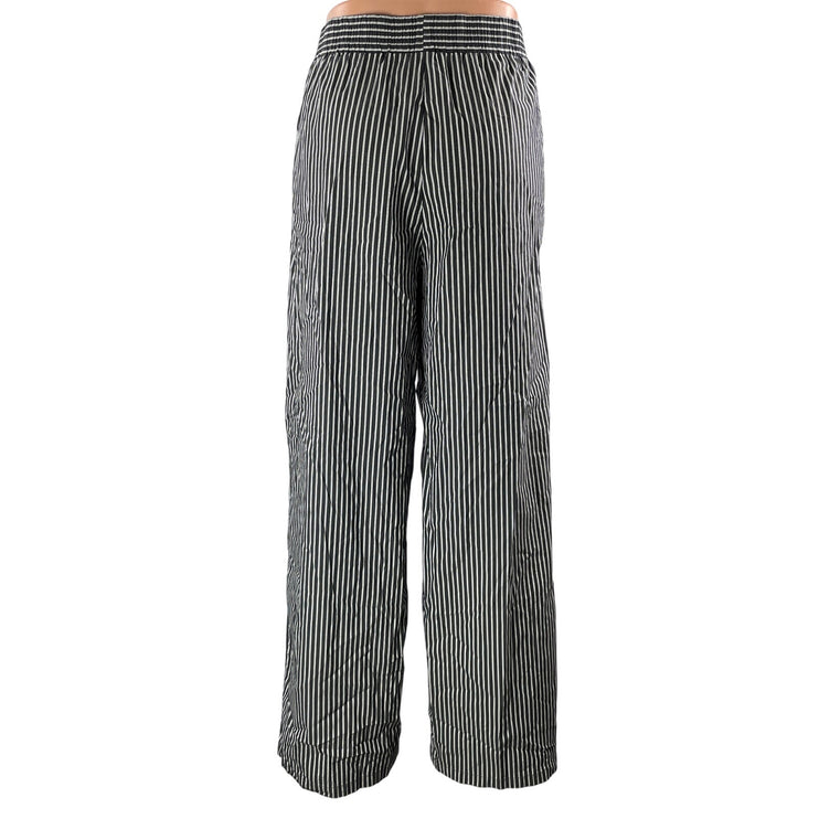 Lioness Cobain Black White Striped High Rise Wide Leg Baggy Trousers Pants Sz L