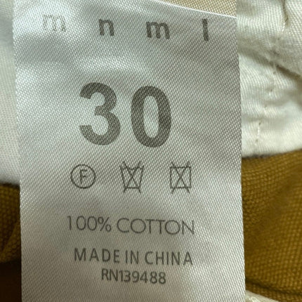 MNML Men's Brown Paint Splatter Bootcut Flared Chino Khaki Trousers Pants Sz 30