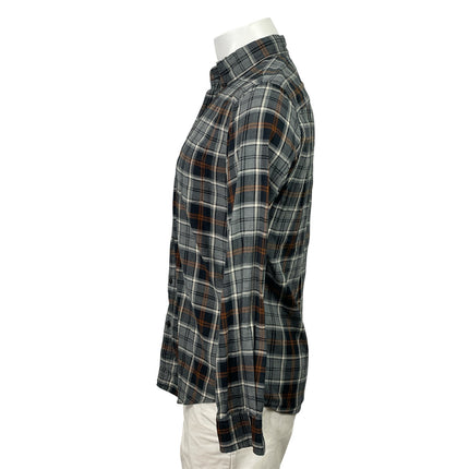American Eagle Outfitters Men's Black Gray Long Sleeve Plaid Button Up Shirt S