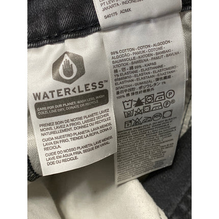 Levi's Mens Black Gray High Rise Straight Leg Trousers Denim Jeans Pants W33 L30