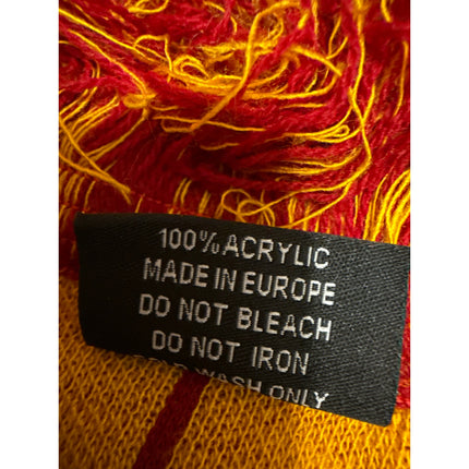Global Scarves Carragher's NYC Soccer Red Yellow Fringe Knit Shawl Wrap Scarf OS