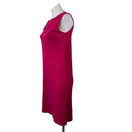 Lauren Ralph Lauren Pink Sleeveless Notch V Neck Tank A Line Mini Dress Size M