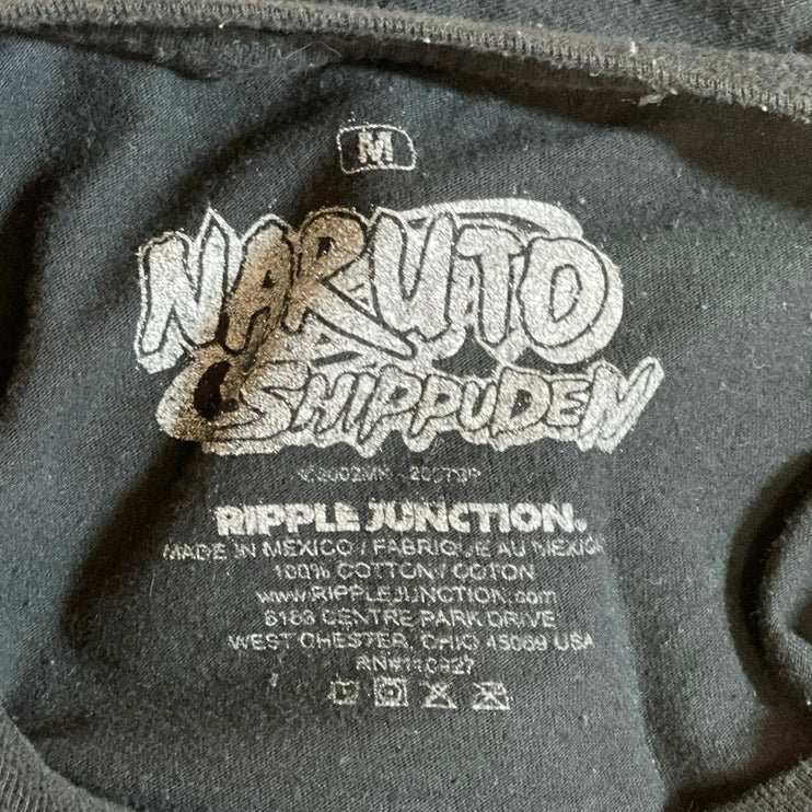 Naruto Shippuden Ripple Junction Men's Black Anime Crew T Shirt Tee Top Size M
