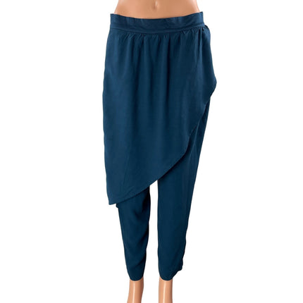 Anthropologie Corey Lynn Carter Angelica Blue Drape Tapered Harem Pants Size 8