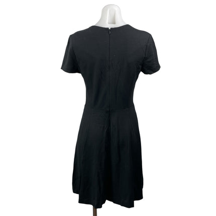 Banana Republic Women's Black Short Sleeves V-neck Mini Fit & Flare Dress Size 4