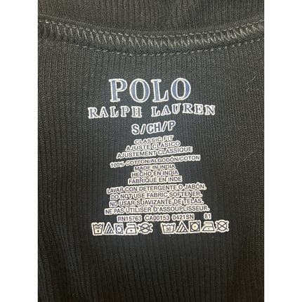 Polo Ralph Lauren Men's Black Ribbed Knit Logo Stretch Classic Tank Top Size S