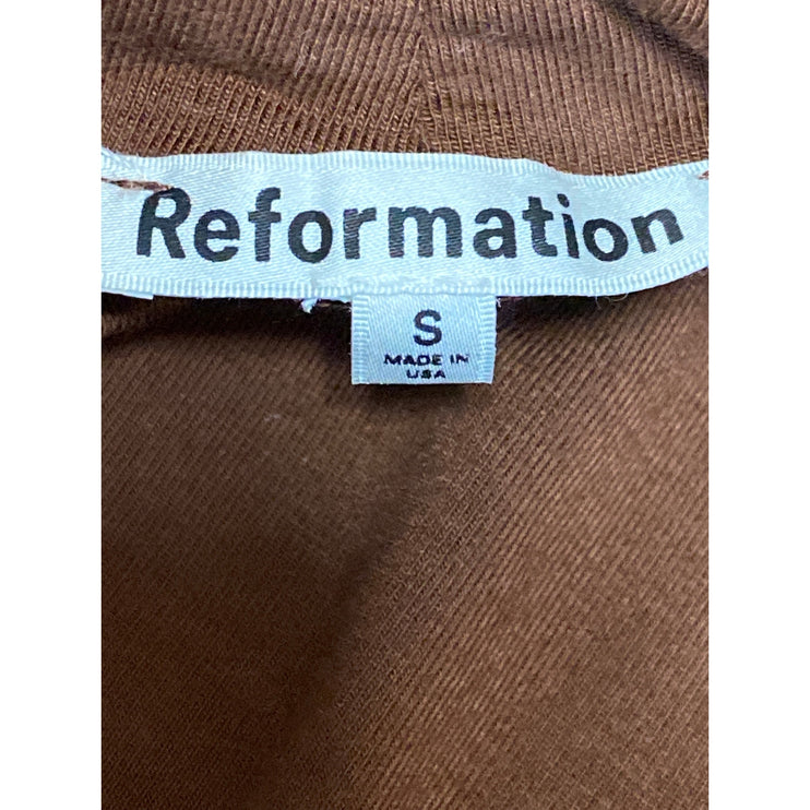 Reformation Bailey Women Brown Long Sleeve Mock Neck Inner Layer Knit Top Size S