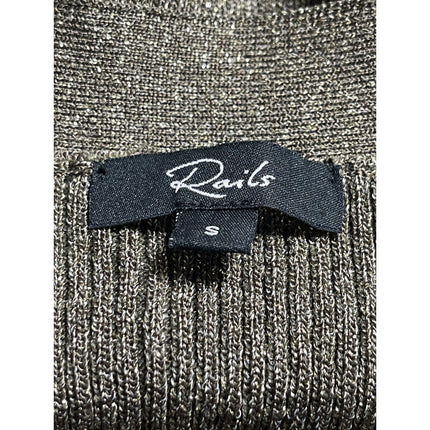 Rails Beau Lurex Metallic Knit Long Sleeve Button Down Cardigan Sweater Top Sz S