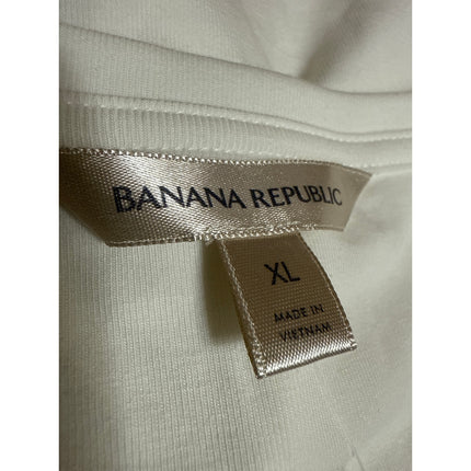 NEW Banana Republic White Long Sleeve V Neck Henley T Shirt Tee Top Size XL