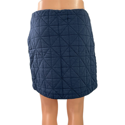 & Other Stories Women's Navy Blue Quilted Puffer Zip Pencil Mini Skirt Size 8