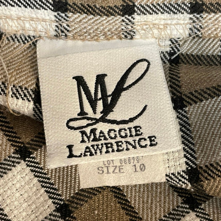 Maggie Lawrence Plaid Check High Rise Mini Flare A-Line Wrap Skort Skirt Size 10