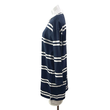NEW Abercrombie & Fitch Blue Striped Collared Long Sleeve Polo Sweater Dress M