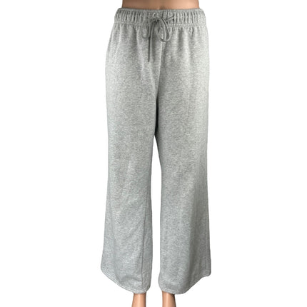 Automet Gray Fleece High Waist Flared Wide Leg Trousers Lounge Sweatpants Size L