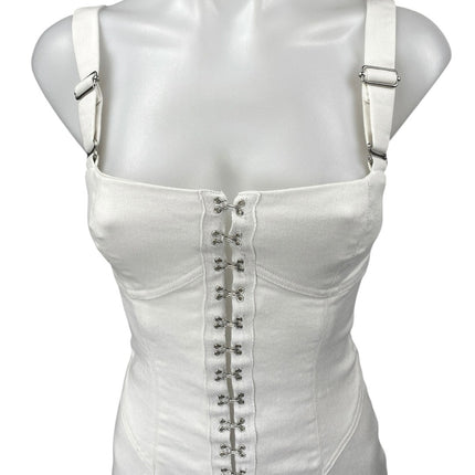 For Love & Lemons Monica White Hook Sleeveless Cami Tank Bodycon Mini Dress XS