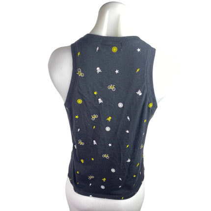 Soulcycle Women's Black Knit Sleeveless Embroidered Cropped Tank Top Size M
