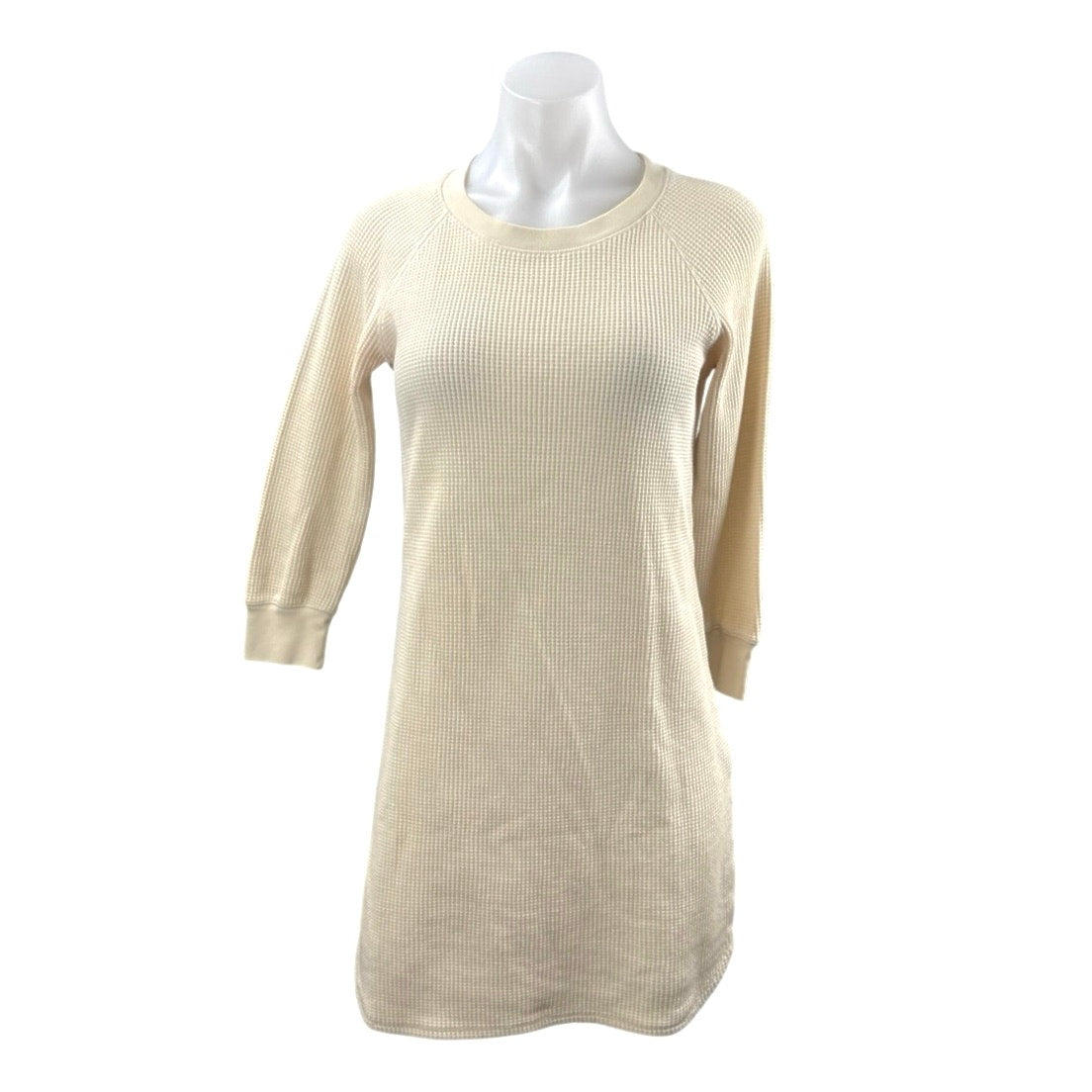 Uniqlo Women's Cream Waffle Knit Long Sleeve Winter Mini Sheath Sweate –  Brie