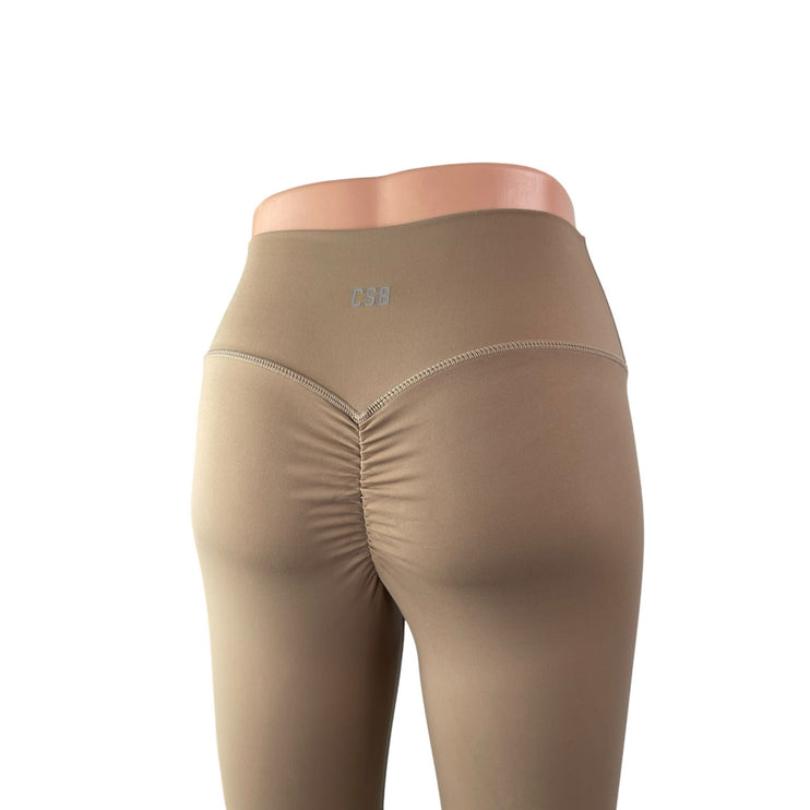 CSB x IM Women's Tan Cinch Yoga Workout Running Athletic Leggings Pants Size S