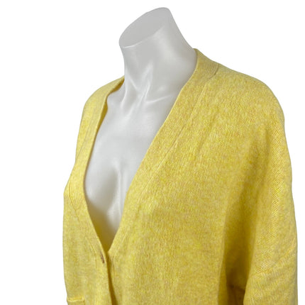 Abercrombie & Fitch Womens Yellow Long Sleeve Button Down Cardigan Sweater Top L