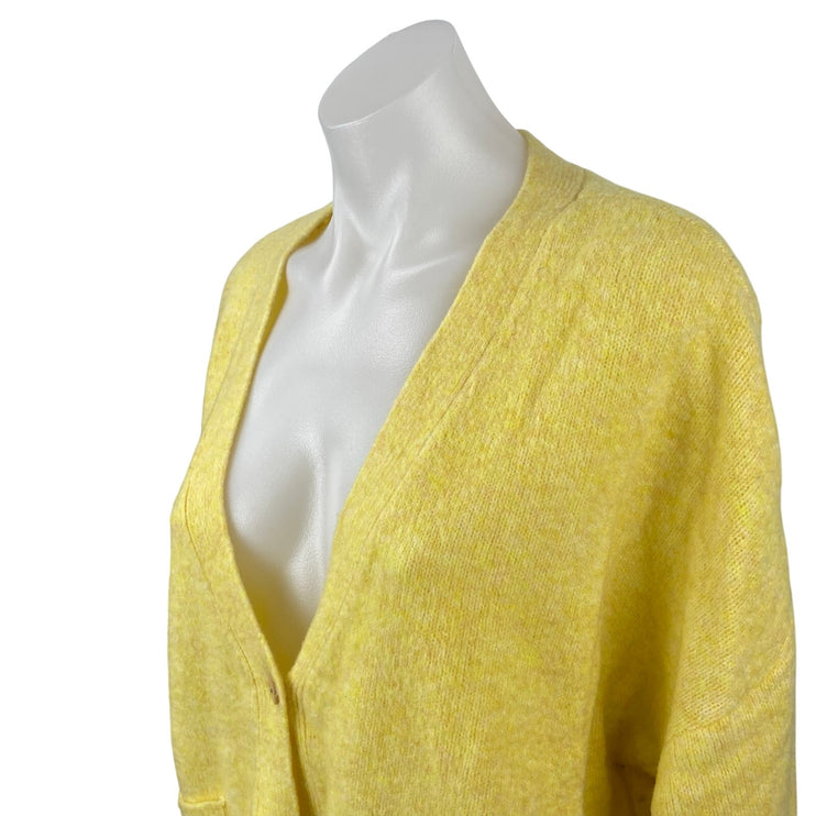 Abercrombie & Fitch Womens Yellow Long Sleeve Button Down Cardigan Sweater Top L