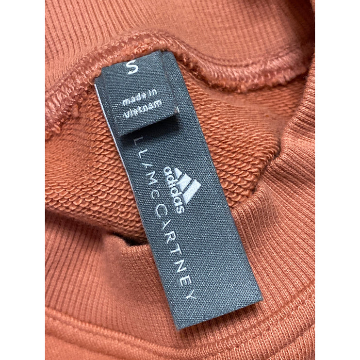 Adidas Stella McCartney Brown Coral Long Sleeve Mock Neck Crop Sweatshirt Top S